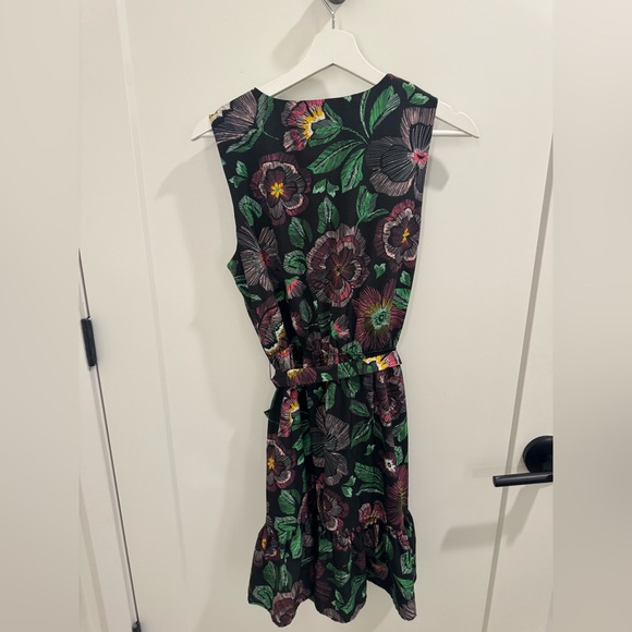 Sam Edelman Black Wrap Dress with Floral Design size 8 - Picture 3 of 4